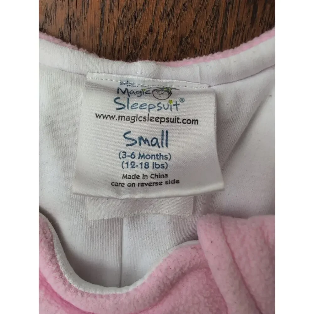 Baby Merlins Magic Sleepsuit Microfleece 3-6 months Pink Small Swaddle Sleep